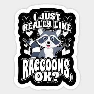 I Just Really Like Racoons OK Sticker